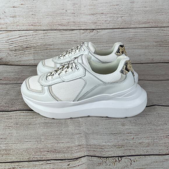 Rebeeca Minkoff Womens Sz 6 Platform Sneakers White Snakeskin - Picture 6 of 9